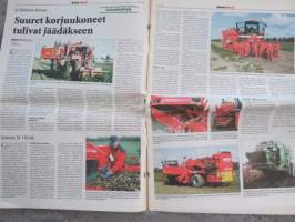 Koneviesti 2002 nr 4 - Myrskypuut yhteishengen mittari, Valikoima kasvaa - Suuret korjuukoneet tulivat jäädäkseen, John Deere 3200-kurottaja - Ketterä kuormain, ym.