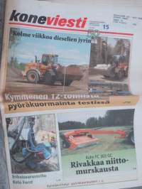 Koneviesti 2002 nr 15 - Agrimarketin uusi huolto aloitti, Hinnat kiven alla, Kuhn FC 303 GC, Käytettyjen puimureiden plussat ja miinukset,Kokemuksia suorakylvöstä,ym