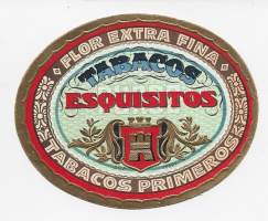 Flor extra fina Tabacos   sikarietiketti tupakkaetiketti kivipaino kohopaino