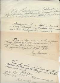 Haapajärven Tehtaat Oy  osakeantiin osallistuneiden maksukuitteja n 15  kpl erä  1920