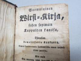 Suomalainen Wirsi-Kirja, siihen sopivain Kappalten kanssa, Esiwallan Armollisesta käskystä, kolmen Consistoriumin suostumisella ennen tarpeellisesti parattu, Niin