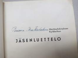 Pansion Martat - kokouspöytäkirjavihot I-II 1948-1964 + jäsenluettelo, Martta-toiminta, Pansio, Turku