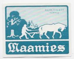 Maamies-  tupakkaetiketti