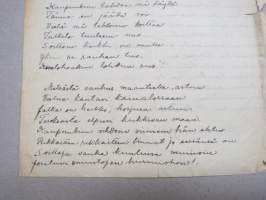 Mustalaisvanhus -käsinkirjoitetut laulun sanat &quot;Jyväskylässä 25.2.1927&quot;