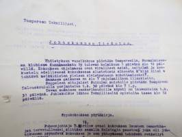 Tampereen Teknilliset ry - 2 kpl johtokunnan tidotuksia v. 1925