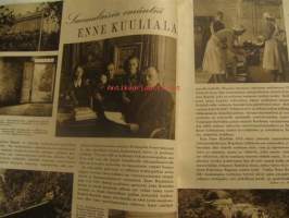 Kotiliesi 1949 nr 16, Elokuu . Emäntä Enne Kuuliala esitellään. Partiolaisten leiritoiminnasta runsas kuvasarja. Takakannessa piirretty värimainos Paulig