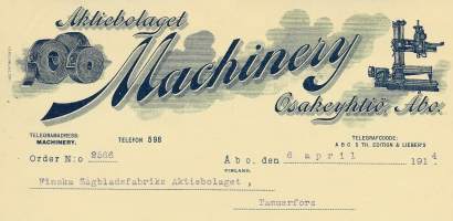 Machinery Oy,Turku 1914   - firmalomake