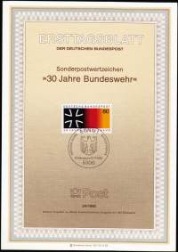 Saksa FDC Ensipäiväkortti 1985 - 30 Jahre Bundeswehr (Puolustusvoimat 30 v)