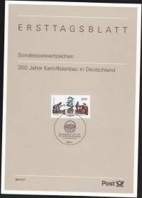 Saksa FDC Ensipäiväkortti 1997 - 350 Jahre Kartoffelbau in Deutschland (Perunanviljelyä 350 v Saksassa)