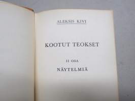 Kootut Teokset I-IV, kokonahkasidoksinen, kultapainatteiset tekstit