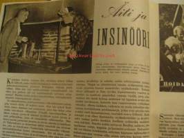 Kotiliesi 1949 nr 17 Syyskuu . TVuoden 1949 ajankuvaa, mainoksia ( mm Kupittaan Savi) , muotia ja ruoka-ohjeita.  Piirretty nelivärimainos Kahvikulta. Takasivulla