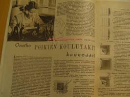 Kotiliesi 1949 nr 17 Syyskuu . TVuoden 1949 ajankuvaa, mainoksia ( mm Kupittaan Savi) , muotia ja ruoka-ohjeita.  Piirretty nelivärimainos Kahvikulta. Takasivulla