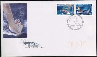 Australia FDC Ensipäiväkuori 1994 - 50th Sydney-Hobart Yacht Race. 50. Valtameripurjehduskilpailu Sydney-Hobart. Merkit arkista