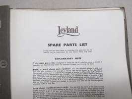Leyland UE. 400/54A Diesel engine - Spare Parts List -varaosaluettelo