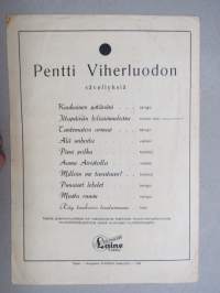 Punaiset lehdet - Tango - Höstklöven glöda, Pentti Viherluoto -nuotit