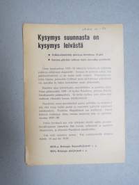 Kysymys suunnasta on kysymys leivästä - palkkasäännöstely puretaan ym... SKDL Helsinki -lentolehtinen v. 1954