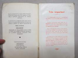 Peugeot 404 Notice d´entretien -käyttöohjekirja ranskaksi
