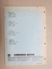 Lombardini Motori serie 400 LA-LAP 400, 490, 490SIN, 510 - LAL 400 Manuale D´officina - shop manual in italian / korjaamokäsikirja italiaksi