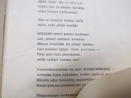 Pikku paloja pikkujouluna - kirjoittanut Luukkos-Kalle (oik. Kaarlo Luukkonen) - kustantamon / kirjapainon henkilökunnan riimikronikka v. 1929 - MKL pikkujoulujuhla