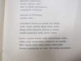 Pikku paloja pikkujouluna - kirjoittanut Luukkos-Kalle (oik. Kaarlo Luukkonen) - kustantamon / kirjapainon henkilökunnan riimikronikka v. 1929 - MKL pikkujoulujuhla