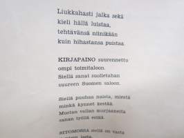 Pikku paloja pikkujouluna - kirjoittanut Luukkos-Kalle (oik. Kaarlo Luukkonen) - kustantamon / kirjapainon henkilökunnan riimikronikka v. 1929 - MKL pikkujoulujuhla