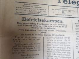 Dagens Press och Telegramnyheter, 25.4.1918 -vapaussodan / kansalaissodan / kapinan aikainen sanomalehti