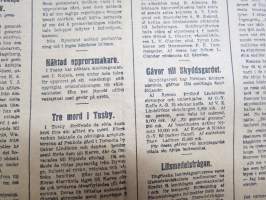 Dagens Press och Telegramnyheter, 25.4.1918 -vapaussodan / kansalaissodan / kapinan aikainen sanomalehti