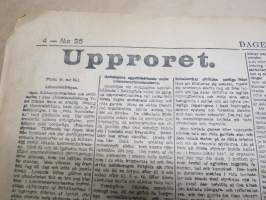 Dagens Press och Telegramnyheter, 25.4.1918 -vapaussodan / kansalaissodan / kapinan aikainen sanomalehti