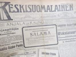 Keskisuomalainen 14.6.1918 -sanomalehti
