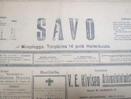 Savo (Kuopio) 14.2.1918 -sanomalehti