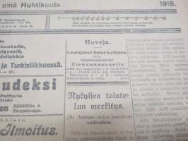 Savo (Kuopio) 6.4.1918 -sanomalehti