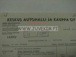 Keskus-Autohallin kumikorjaamo Turku, Braahenkatu 8.(Nyk. Brahenkatu) Lasku Barker-Littoinen OY:lle 14.9.1942