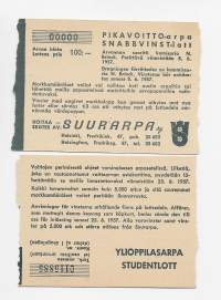 Ylioppilas arpa  1957  arpa  2 kpl erä