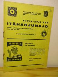 Kansainvälinen Itäharjunajo Turussa Artukaisten lentokenttäradalla 11.9.1966 - Käsiohjelma