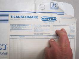 Anttila postimyynti -tarjouslehtien / luettelon postituskuori, sisällä tilauslomake