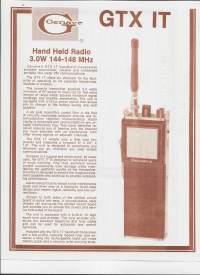 GTX IT  Hand Held Radio - tuote-esite 1978
