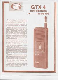 GTX 4 Hand Held Radio - tuote-esite 1978