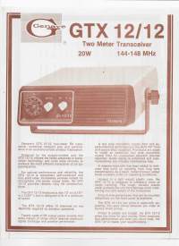 GTX 12/ 12 Two Meter Transceiver  - tuote-esite 1978
