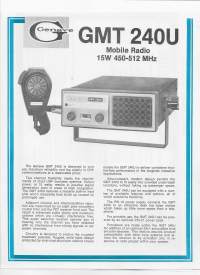 GMT 240U Mobile  Radio  - tuote-esite 1978