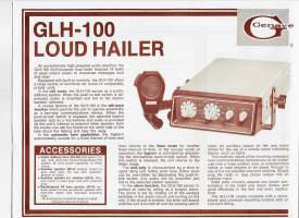 GLH-100 Loud Hailer- tuote-esite 1978