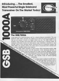 The GSB/1000A Transceiver  - tuote-esite 1978