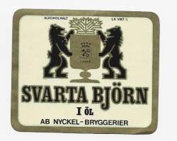 Svarta Björn / Nyckel Bryggerier-  olutetiketti