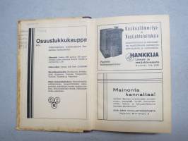 Työväen Kalenteri 1934 (27.), F.E. Sillanpää - Muistelmia &quot;niiltä&quot; (kapina-)-ajoilta, Margariini, valmistus, K Kautsky - Parhaimmiston hävittäminen, Naisten työkodit