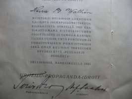Puulaakin puolesta - Selostus liikkeiden jalkapallokilpailuista syksyllä 1925