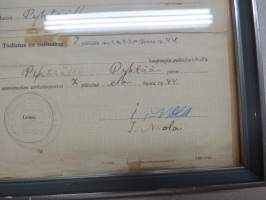 Rouva Jenny Pulkkinen, Pyhtää 7.8.1944, matkustuslupa, kehystetty