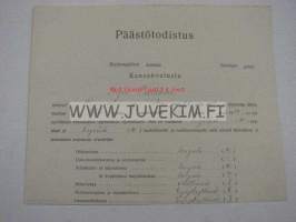 Todistus Sortavalan maalaiskunnan Puikkolan piirin alakansakoulusta 1938 Gretel Nordberg