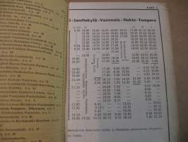 Lauttakylän Auto Oy:n aikataulu  1960 - Linja-autojen aikataulut  toukokuun 29 p:stä 1960 alkaen toistaiseksi
