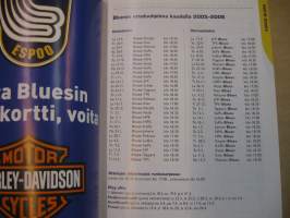 Espoo Blues kausikirja 2005-2006 + Blue vs Lukko ottelun mediapaketti