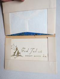 God Jul och Gott nytt år, 1930-talet, innehåller 5 st kuvert och 5 st kort / 1930-luvulta -kirjesetti, sisältää 5 kpl kuoria ja 5 kpl tervehdyskortteja