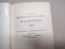 Finlands adelskalender  - Finlands ridderskaps och adels kalender 1959 -aateliskalenteri -calendar of finnish nobility